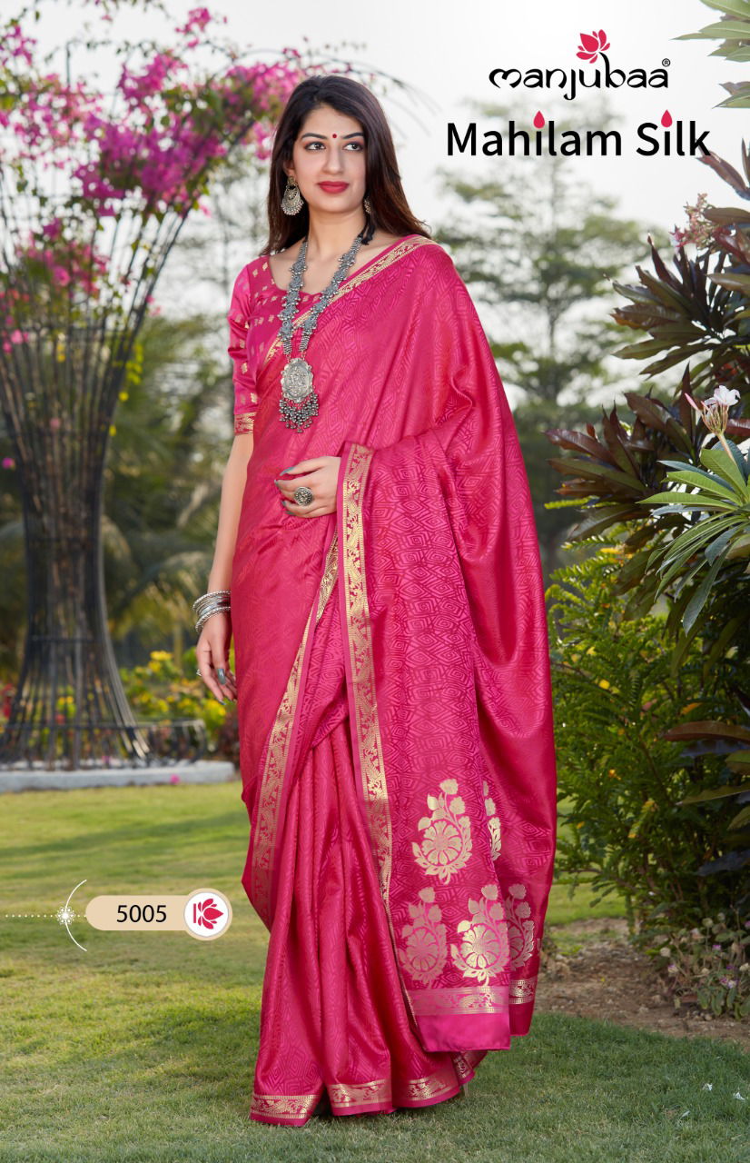Manjubaa Mahilam Silk Latest Fancy Festive Wear Designer 
 Banarsi Soft Silk Saree Collection
